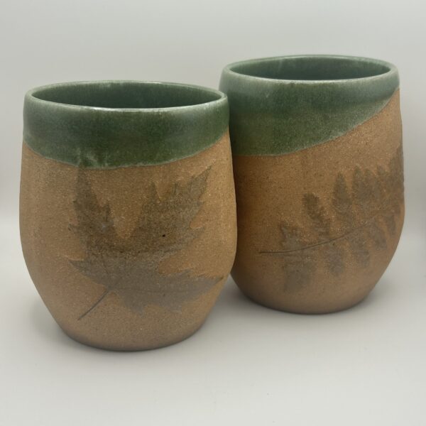 Water Etched Leaf Cups